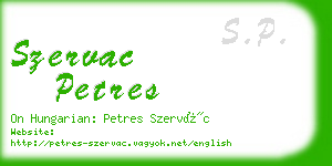 szervac petres business card